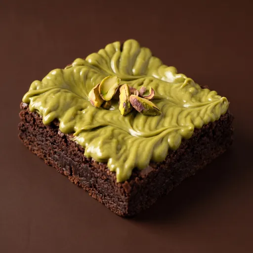 Pistachio Leaf brownie from The Melted Box, Trivandrum